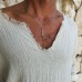 Men's V-neck Linen Long Sleeve Shirt